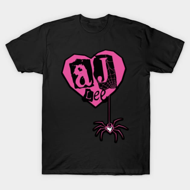 AJ Lee heart and spider T-Shirt by Fearlessjames00